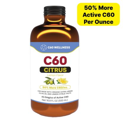 C60 in Organic Extra Virgin Olive Oil with 100% Pure Lemon Flavor