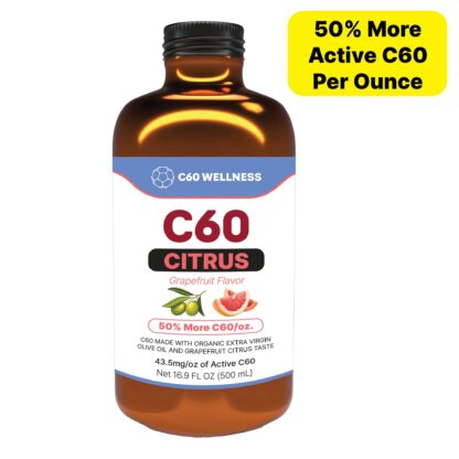 C60 in Organic Extra Virgin Olive Oil with 100% Pure Grapefruit Flavor